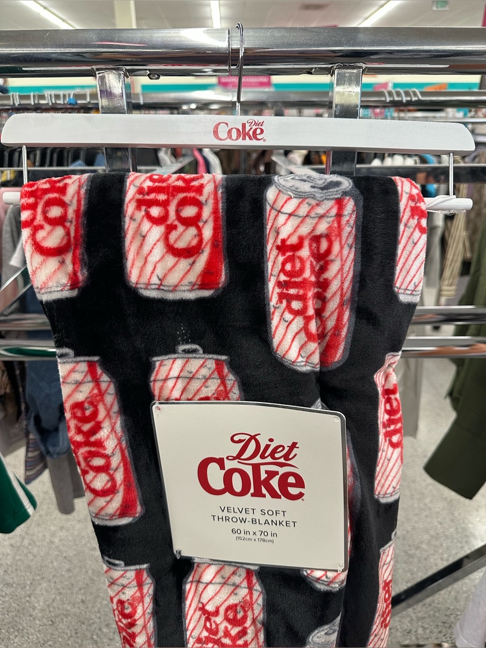 Diet Coke Velvet Soft Throw Blanket
